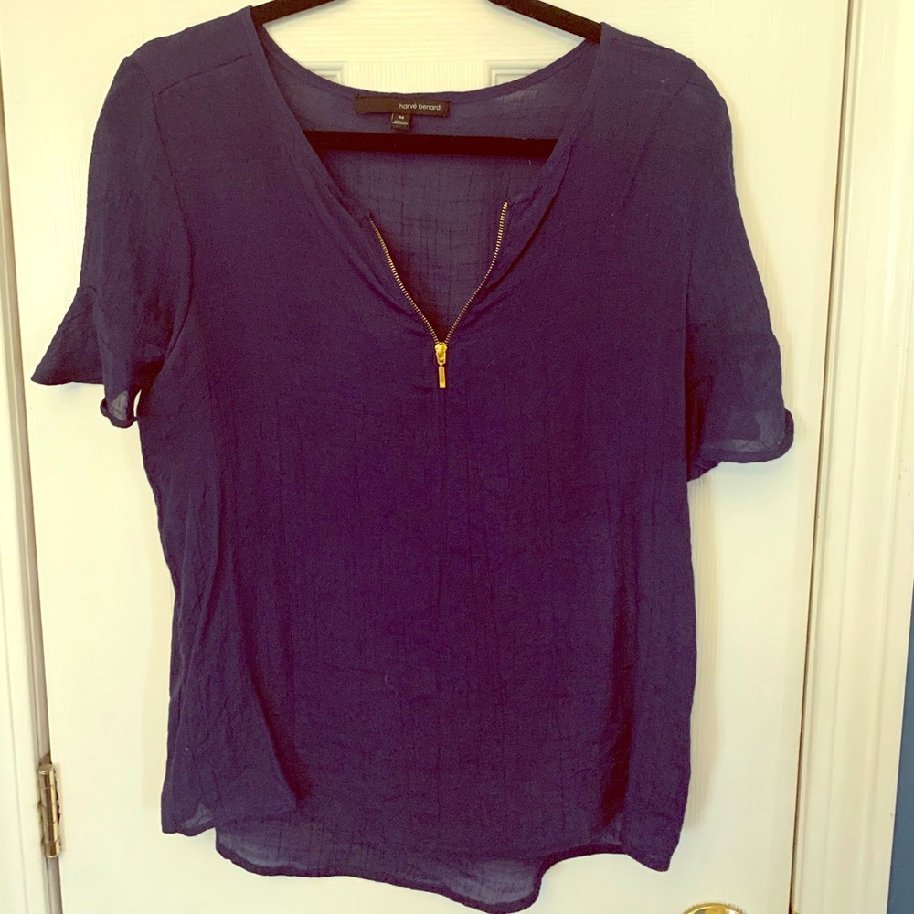 Harvé Benard Navy Blue Top